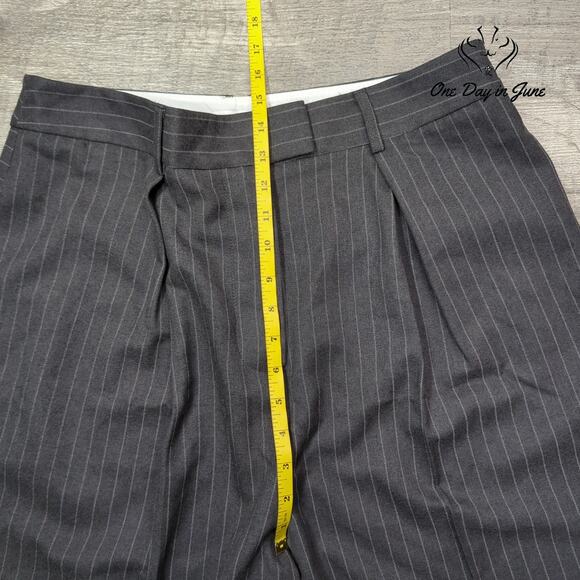 Topshop Wide Leg Pin Stripe Button Fly Pants Size 12 - Picture 4 of 6